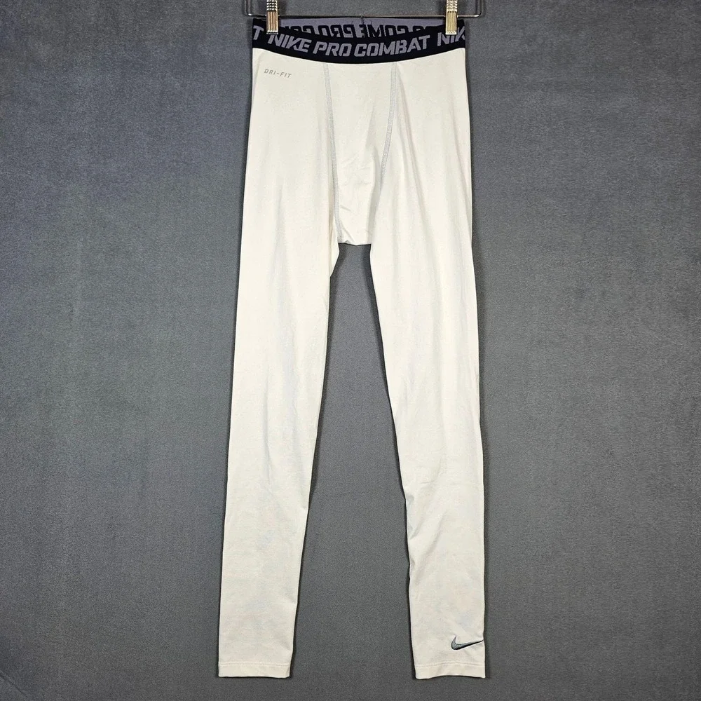 Nike Pro Combat Dri-FIT Leggings Mens Medium White Compression Base Layer